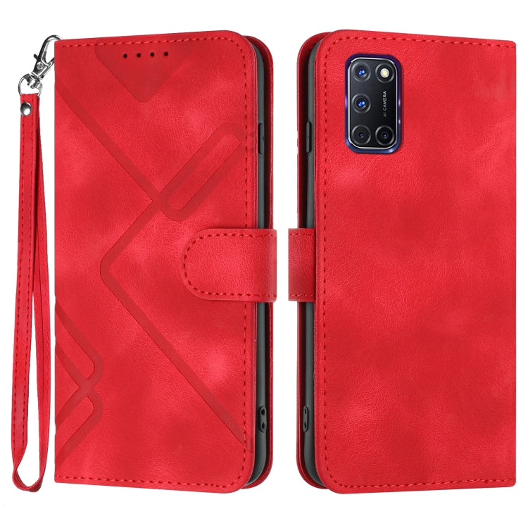 Line Pattern Skin Feel Leather Phone Case, For OPPO A52 / A72 / A92, For OPPO A9 2020/A5 2020