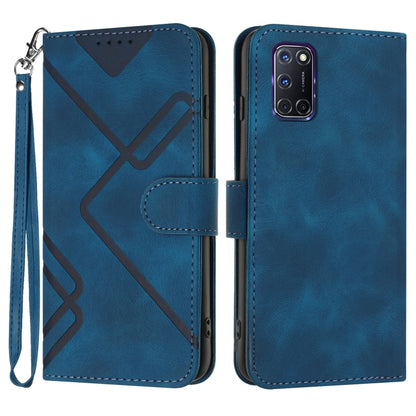 Line Pattern Skin Feel Leather Phone Case, For OPPO A52 / A72 / A92, For OPPO A9 2020/A5 2020