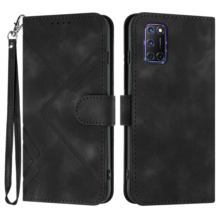 Line Pattern Skin Feel Leather Phone Case, For OPPO A52 / A72 / A92, For OPPO A9 2020/A5 2020