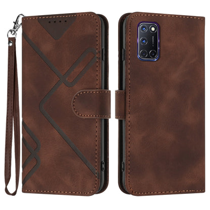 Line Pattern Skin Feel Leather Phone Case, For OPPO A52 / A72 / A92, For OPPO A9 2020/A5 2020