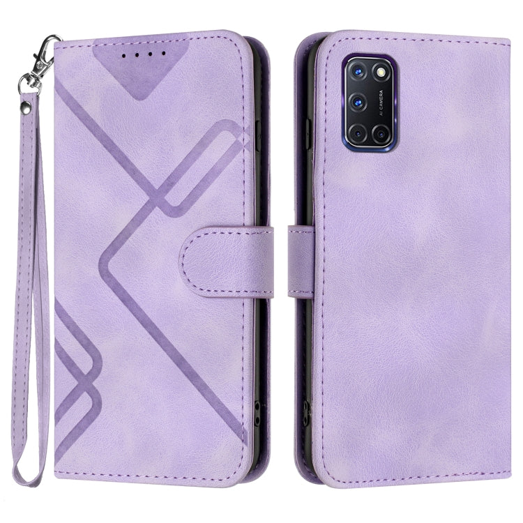 Line Pattern Skin Feel Leather Phone Case, For OPPO A52 / A72 / A92, For OPPO A9 2020/A5 2020