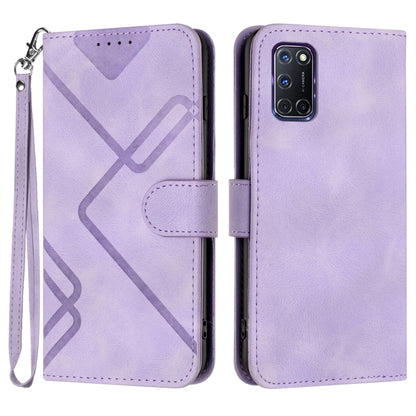 Line Pattern Skin Feel Leather Phone Case, For OPPO A52 / A72 / A92, For OPPO A9 2020/A5 2020