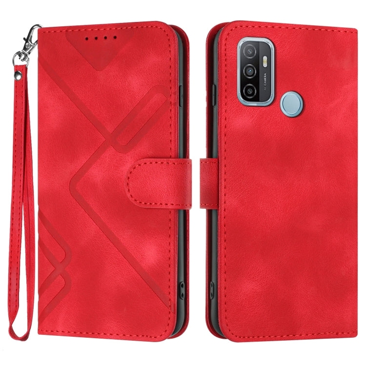 Line Pattern Skin Feel Leather Phone Case, For OPPO A74 5G/A93 5G/A54 5G, For OPPO Reno5 4G / 5G / Find X3 Lite, For OPPO A15 / A15s, For OPPO A53s / A32 / A53