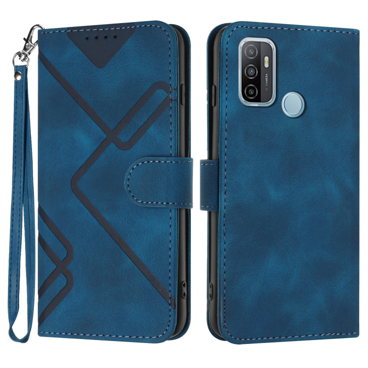 Line Pattern Skin Feel Leather Phone Case, For OPPO A74 5G/A93 5G/A54 5G, For OPPO Reno5 4G / 5G / Find X3 Lite, For OPPO A15 / A15s, For OPPO A53s / A32 / A53
