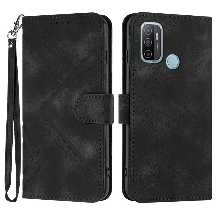 Line Pattern Skin Feel Leather Phone Case, For OPPO A74 5G/A93 5G/A54 5G, For OPPO Reno5 4G / 5G / Find X3 Lite, For OPPO A15 / A15s, For OPPO A53s / A32 / A53