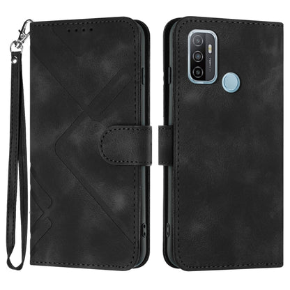Line Pattern Skin Feel Leather Phone Case, For OPPO A74 5G/A93 5G/A54 5G, For OPPO Reno5 4G / 5G / Find X3 Lite, For OPPO A15 / A15s, For OPPO A53s / A32 / A53