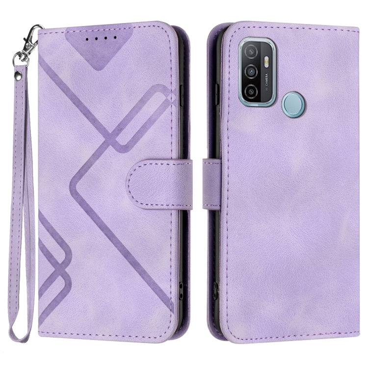 Line Pattern Skin Feel Leather Phone Case, For OPPO A74 5G/A93 5G/A54 5G, For OPPO Reno5 4G / 5G / Find X3 Lite, For OPPO A15 / A15s, For OPPO A53s / A32 / A53