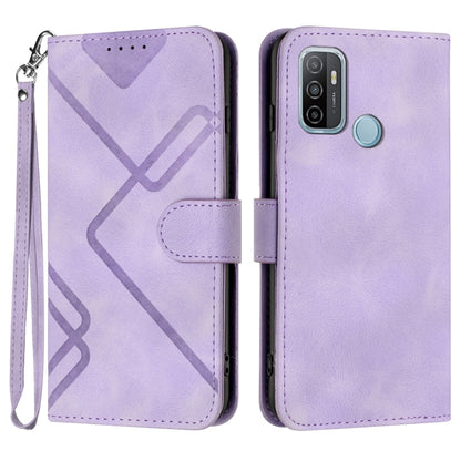 Line Pattern Skin Feel Leather Phone Case, For OPPO A74 5G/A93 5G/A54 5G, For OPPO Reno5 4G / 5G / Find X3 Lite, For OPPO A15 / A15s, For OPPO A53s / A32 / A53