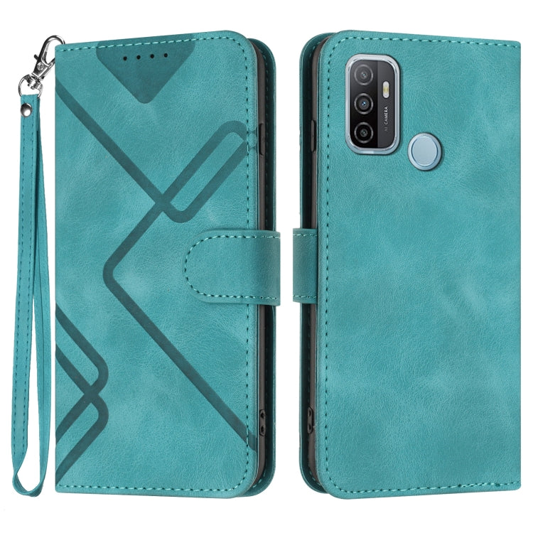 Line Pattern Skin Feel Leather Phone Case, For OPPO A74 5G/A93 5G/A54 5G, For OPPO Reno5 4G / 5G / Find X3 Lite, For OPPO A15 / A15s, For OPPO A53s / A32 / A53