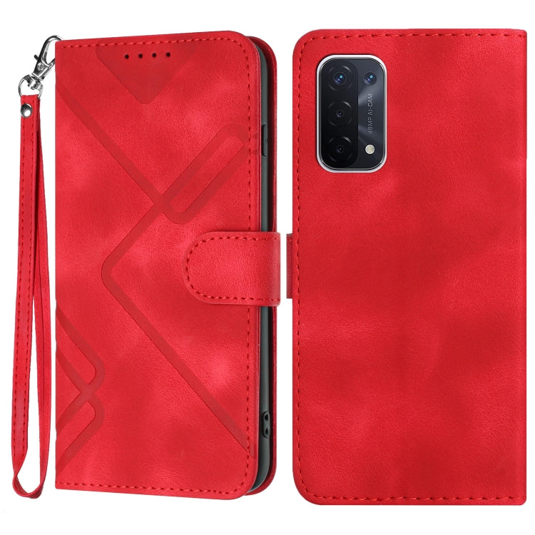 Line Pattern Skin Feel Leather Phone Case, For OPPO A74 5G/A93 5G/A54 5G, For OPPO Reno5 4G / 5G / Find X3 Lite, For OPPO A15 / A15s, For OPPO A53s / A32 / A53