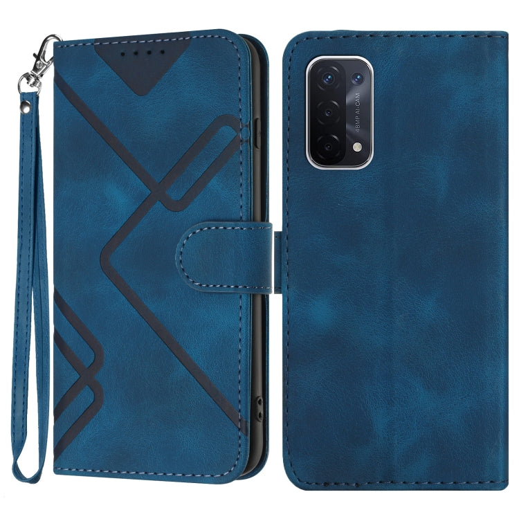 Line Pattern Skin Feel Leather Phone Case, For OPPO A74 5G/A93 5G/A54 5G, For OPPO Reno5 4G / 5G / Find X3 Lite, For OPPO A15 / A15s, For OPPO A53s / A32 / A53