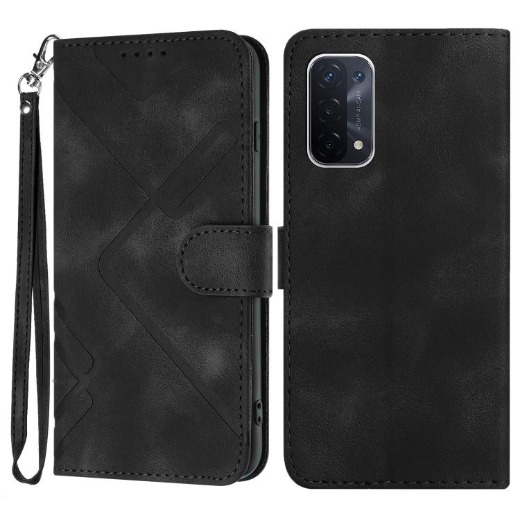 Line Pattern Skin Feel Leather Phone Case, For OPPO A74 5G/A93 5G/A54 5G, For OPPO Reno5 4G / 5G / Find X3 Lite, For OPPO A15 / A15s, For OPPO A53s / A32 / A53
