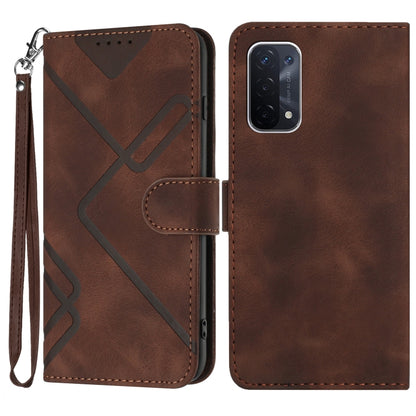 Line Pattern Skin Feel Leather Phone Case, For OPPO A74 5G/A93 5G/A54 5G, For OPPO Reno5 4G / 5G / Find X3 Lite, For OPPO A15 / A15s, For OPPO A53s / A32 / A53