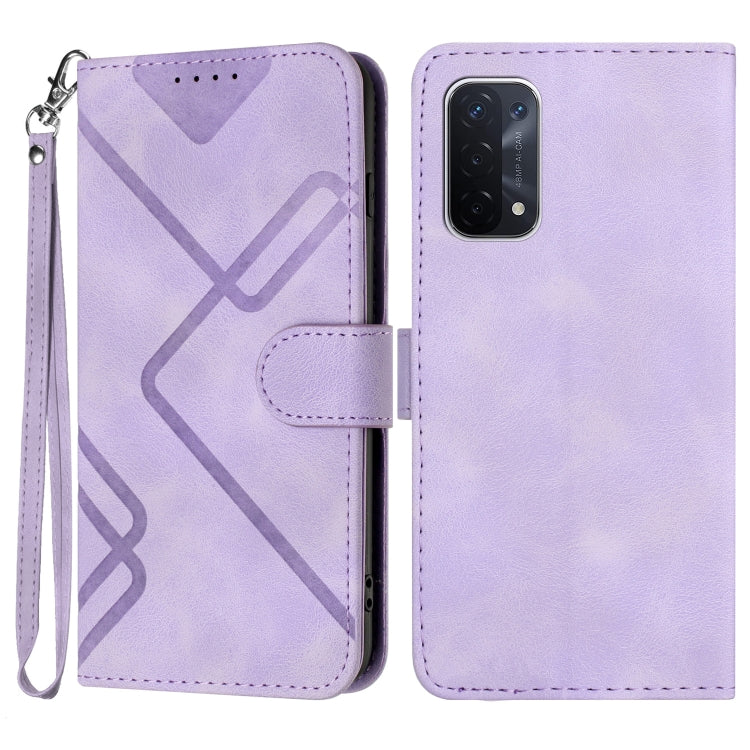 Line Pattern Skin Feel Leather Phone Case, For OPPO A74 5G/A93 5G/A54 5G, For OPPO Reno5 4G / 5G / Find X3 Lite, For OPPO A15 / A15s, For OPPO A53s / A32 / A53
