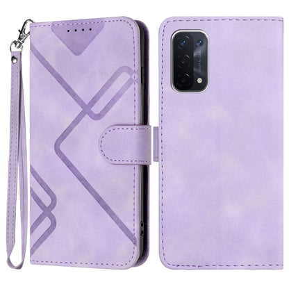 Line Pattern Skin Feel Leather Phone Case, For OPPO A74 5G/A93 5G/A54 5G, For OPPO Reno5 4G / 5G / Find X3 Lite, For OPPO A15 / A15s, For OPPO A53s / A32 / A53