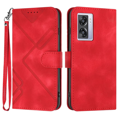 Line Pattern Skin Feel Leather Phone Case, For OPPO A57e 4G Global/A57s 4G Global, For OPPO A57s 4G/A77 5G/A57 5G, For OPPO A57 5G/A77 5G/A57 4G Global, For OPPO Reno8 Pro 5G/Reno8 Pro+ 5G