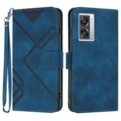 Line Pattern Skin Feel Leather Phone Case, For OPPO A57e 4G Global/A57s 4G Global, For OPPO A57s 4G/A77 5G/A57 5G, For OPPO A57 5G/A77 5G/A57 4G Global, For OPPO Reno8 Pro 5G/Reno8 Pro+ 5G