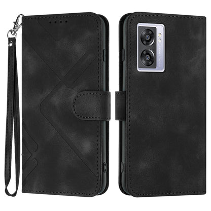 Line Pattern Skin Feel Leather Phone Case, For OPPO A57e 4G Global/A57s 4G Global, For OPPO A57s 4G/A77 5G/A57 5G, For OPPO A57 5G/A77 5G/A57 4G Global, For OPPO Reno8 Pro 5G/Reno8 Pro+ 5G