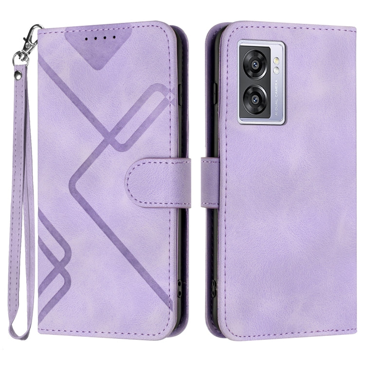 Line Pattern Skin Feel Leather Phone Case, For OPPO A57e 4G Global/A57s 4G Global, For OPPO A57s 4G/A77 5G/A57 5G, For OPPO A57 5G/A77 5G/A57 4G Global, For OPPO Reno8 Pro 5G/Reno8 Pro+ 5G