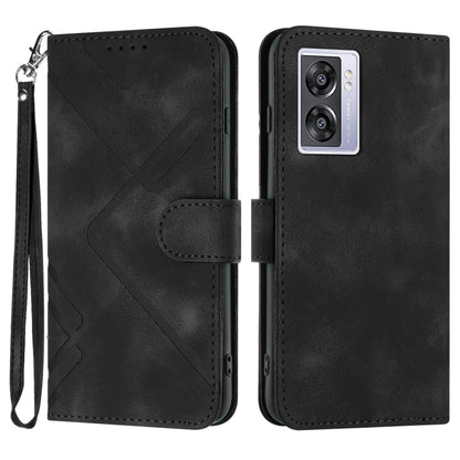 Line Pattern Skin Feel Leather Phone Case, For OPPO A57e 4G Global/A57s 4G Global, For OPPO A57s 4G/A77 5G/A57 5G, For OPPO A57 5G/A77 5G/A57 4G Global, For OPPO Reno8 Pro 5G/Reno8 Pro+ 5G