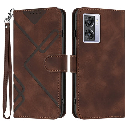 Line Pattern Skin Feel Leather Phone Case, For OPPO A57e 4G Global/A57s 4G Global, For OPPO A57s 4G/A77 5G/A57 5G, For OPPO A57 5G/A77 5G/A57 4G Global, For OPPO Reno8 Pro 5G/Reno8 Pro+ 5G