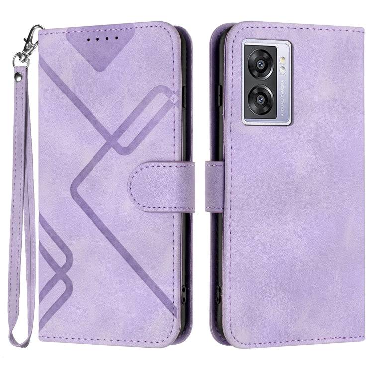 Line Pattern Skin Feel Leather Phone Case, For OPPO A57e 4G Global/A57s 4G Global, For OPPO A57s 4G/A77 5G/A57 5G, For OPPO A57 5G/A77 5G/A57 4G Global, For OPPO Reno8 Pro 5G/Reno8 Pro+ 5G