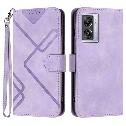 Line Pattern Skin Feel Leather Phone Case, For OPPO A57e 4G Global/A57s 4G Global, For OPPO A57s 4G/A77 5G/A57 5G, For OPPO A57 5G/A77 5G/A57 4G Global, For OPPO Reno8 Pro 5G/Reno8 Pro+ 5G