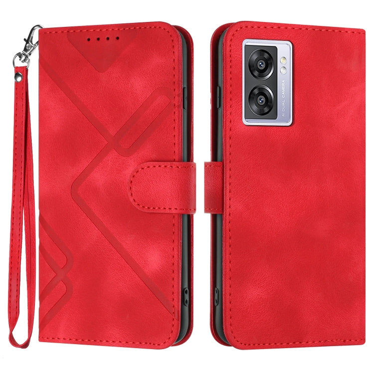 Line Pattern Skin Feel Leather Phone Case, For OPPO A1 Pro / Reno8 T 5G Global, For OPPO A77 4G Global, For OPPO A98 5G, For OPPO A17