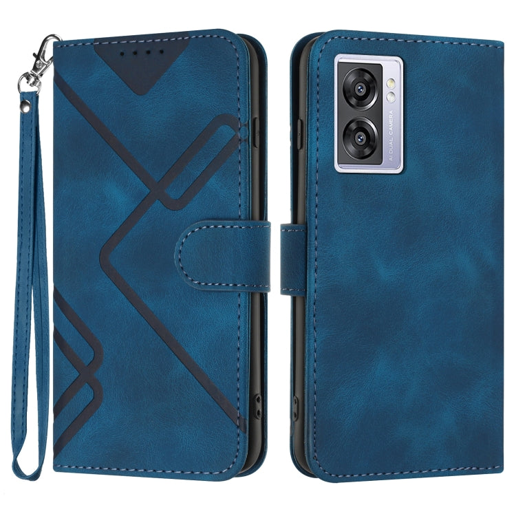 Line Pattern Skin Feel Leather Phone Case, For OPPO A1 Pro / Reno8 T 5G Global, For OPPO A77 4G Global, For OPPO A98 5G, For OPPO A17