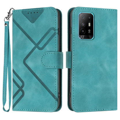 Line Pattern Skin Feel Leather Phone Case, For OPPO A16 4G/A55 5G/A53s 5G, For OPPO Reno6 Pro+ 5G, For OPPO A94 4G/A95 5G/Reno5 Z, For OPPO A94 5G/F19 Pro/F19 Pro+ 5G
