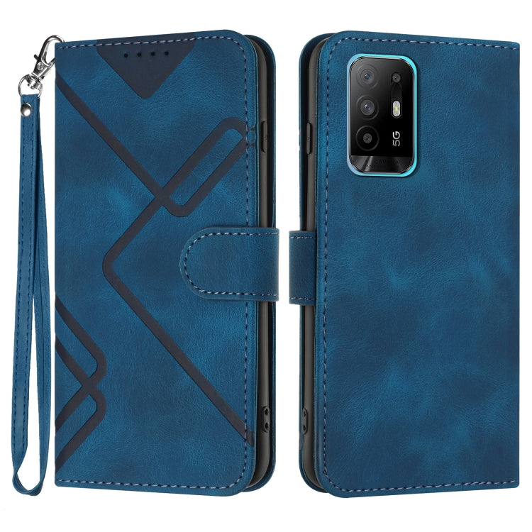 Line Pattern Skin Feel Leather Phone Case, For OPPO Reno8 5G, For OPPO A36 / A76 / A96 / K10 4G, For OPPO Reno6 Z 5G/Reno5 F/Reno5 Lite, For OPPO A16