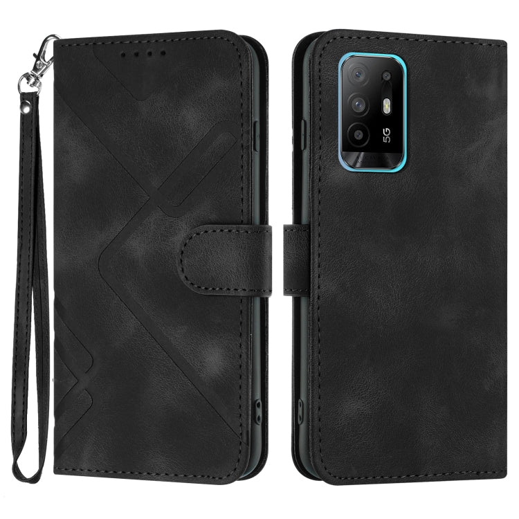 Line Pattern Skin Feel Leather Phone Case, For OPPO Reno8 5G, For OPPO A36 / A76 / A96 / K10 4G, For OPPO Reno6 Z 5G/Reno5 F/Reno5 Lite, For OPPO A16