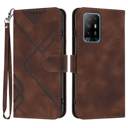 Line Pattern Skin Feel Leather Phone Case, For OPPO Reno8 5G, For OPPO A36 / A76 / A96 / K10 4G, For OPPO Reno6 Z 5G/Reno5 F/Reno5 Lite, For OPPO A16