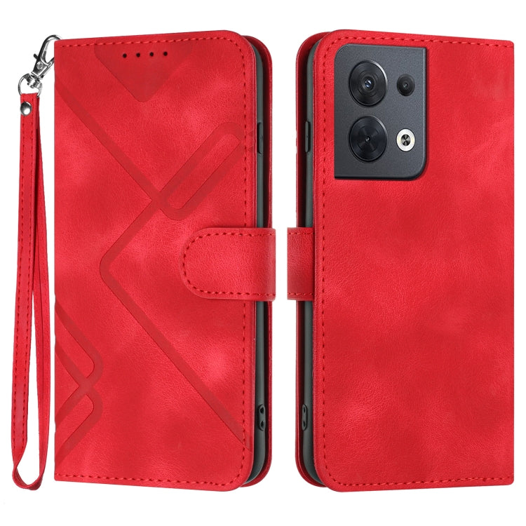 Line Pattern Skin Feel Leather Phone Case, For OPPO Reno8 5G, For OPPO A36 / A76 / A96 / K10 4G, For OPPO Reno6 Z 5G/Reno5 F/Reno5 Lite, For OPPO A16