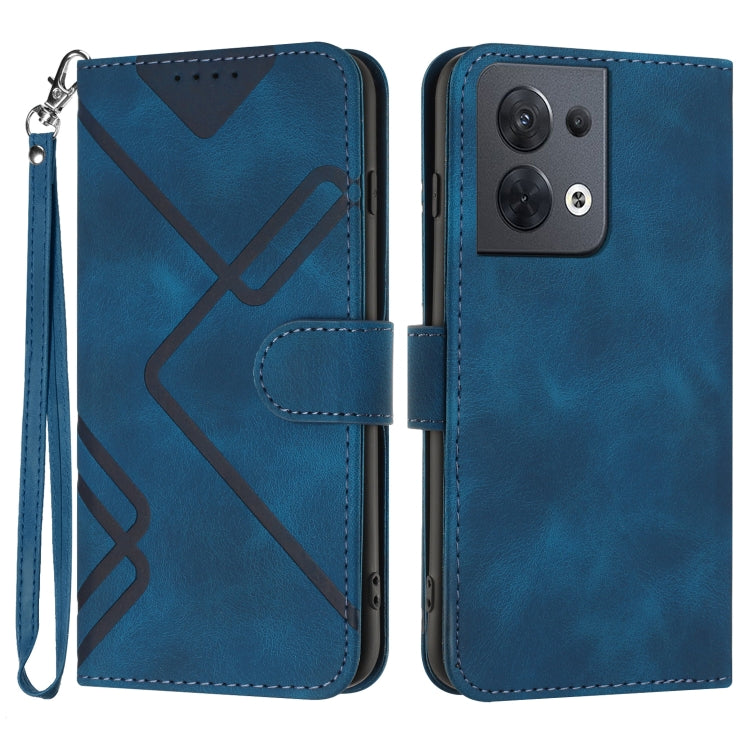 Line Pattern Skin Feel Leather Phone Case, For OPPO Reno8 5G, For OPPO A36 / A76 / A96 / K10 4G, For OPPO Reno6 Z 5G/Reno5 F/Reno5 Lite, For OPPO A16