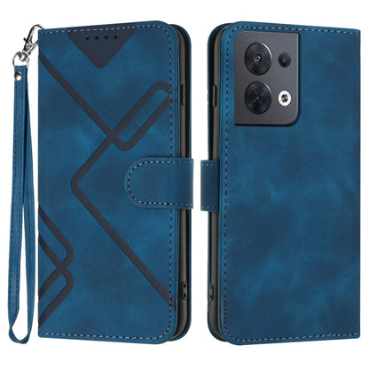 Line Pattern Skin Feel Leather Phone Case, For OPPO Reno8 5G, For OPPO A36 / A76 / A96 / K10 4G, For OPPO Reno6 Z 5G/Reno5 F/Reno5 Lite, For OPPO A16