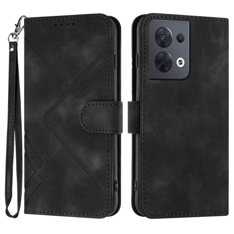 Line Pattern Skin Feel Leather Phone Case, For OPPO Reno8 5G, For OPPO A36 / A76 / A96 / K10 4G, For OPPO Reno6 Z 5G/Reno5 F/Reno5 Lite, For OPPO A16
