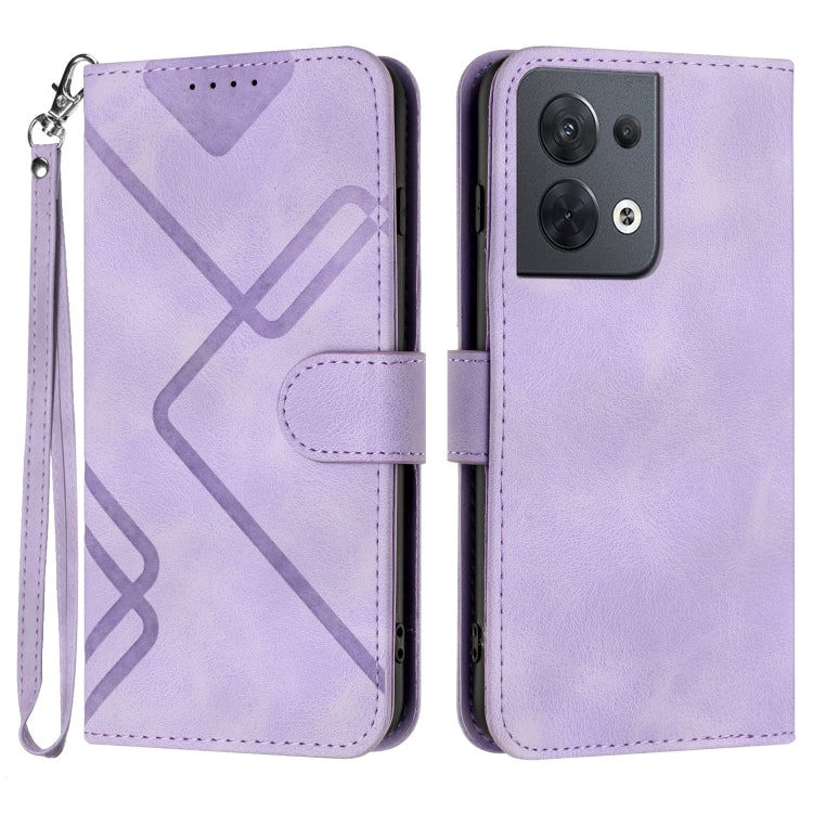 Line Pattern Skin Feel Leather Phone Case, For OPPO Reno8 5G, For OPPO A36 / A76 / A96 / K10 4G, For OPPO Reno6 Z 5G/Reno5 F/Reno5 Lite, For OPPO A16