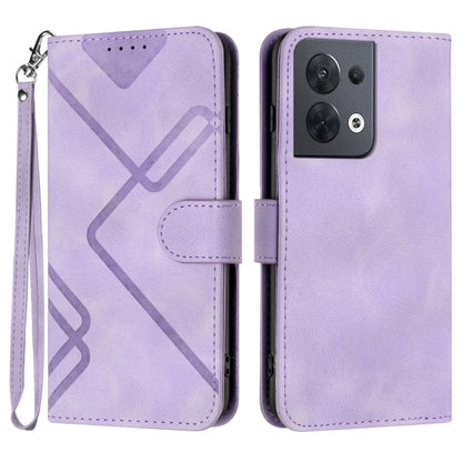 Line Pattern Skin Feel Leather Phone Case, For OPPO Reno8 5G, For OPPO A36 / A76 / A96 / K10 4G, For OPPO Reno6 Z 5G/Reno5 F/Reno5 Lite, For OPPO A16