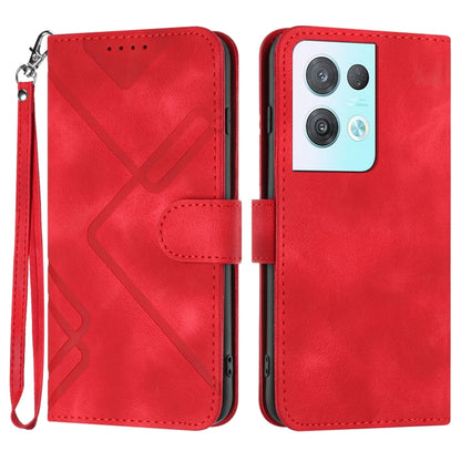 Line Pattern Skin Feel Leather Phone Case, For OPPO A57e 4G Global/A57s 4G Global, For OPPO A57s 4G/A77 5G/A57 5G, For OPPO A57 5G/A77 5G/A57 4G Global, For OPPO Reno8 Pro 5G/Reno8 Pro+ 5G