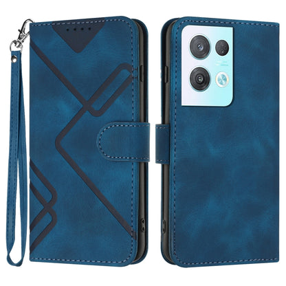 Line Pattern Skin Feel Leather Phone Case, For OPPO A57e 4G Global/A57s 4G Global, For OPPO A57s 4G/A77 5G/A57 5G, For OPPO A57 5G/A77 5G/A57 4G Global, For OPPO Reno8 Pro 5G/Reno8 Pro+ 5G