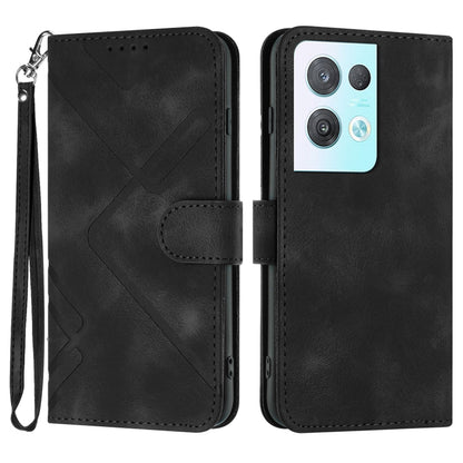 Line Pattern Skin Feel Leather Phone Case, For OPPO A57e 4G Global/A57s 4G Global, For OPPO A57s 4G/A77 5G/A57 5G, For OPPO A57 5G/A77 5G/A57 4G Global, For OPPO Reno8 Pro 5G/Reno8 Pro+ 5G