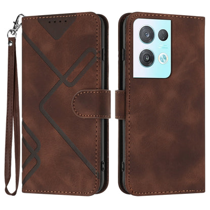 Line Pattern Skin Feel Leather Phone Case, For OPPO A57e 4G Global/A57s 4G Global, For OPPO A57s 4G/A77 5G/A57 5G, For OPPO A57 5G/A77 5G/A57 4G Global, For OPPO Reno8 Pro 5G/Reno8 Pro+ 5G