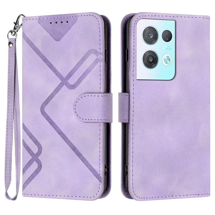 Line Pattern Skin Feel Leather Phone Case, For OPPO A57e 4G Global/A57s 4G Global, For OPPO A57s 4G/A77 5G/A57 5G, For OPPO A57 5G/A77 5G/A57 4G Global, For OPPO Reno8 Pro 5G/Reno8 Pro+ 5G