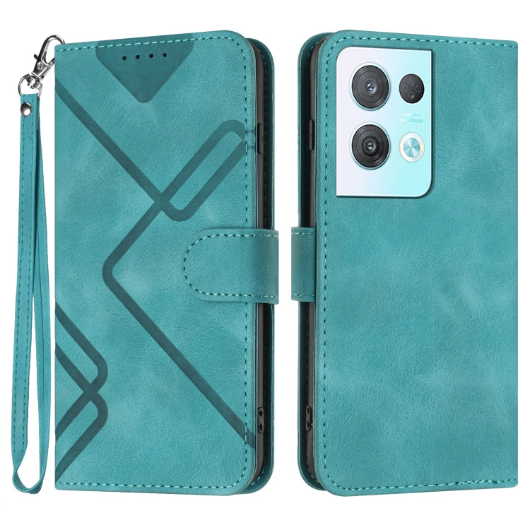 Line Pattern Skin Feel Leather Phone Case, For OPPO A57e 4G Global/A57s 4G Global, For OPPO A57s 4G/A77 5G/A57 5G, For OPPO A57 5G/A77 5G/A57 4G Global, For OPPO Reno8 Pro 5G/Reno8 Pro+ 5G
