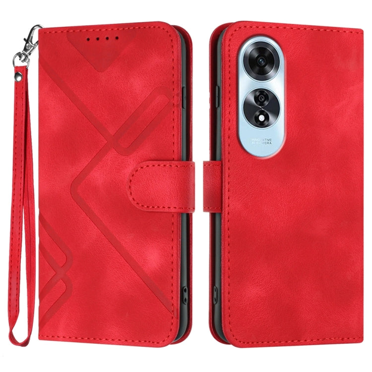 Line Pattern Skin Feel Leather Phone Case, For OPPO A60, For OPPO Reno11 F / F25 Pro, For OPPO A38 /  A18, For OPPO Find X8 Pro