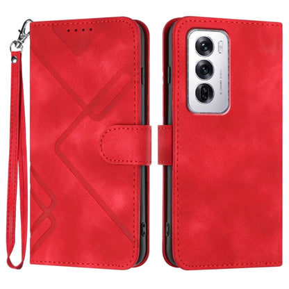 Line Pattern Skin Feel Leather Phone Case, For OPPO A5 Pro 5G, For OPPO Reno13 F 4G / 5G, For OPPO Find X8, For OPPO Reno12 Global