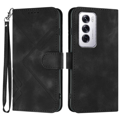 Line Pattern Skin Feel Leather Phone Case, For OPPO A5 Pro 5G, For OPPO Reno13 F 4G / 5G, For OPPO Find X8, For OPPO Reno12 Global