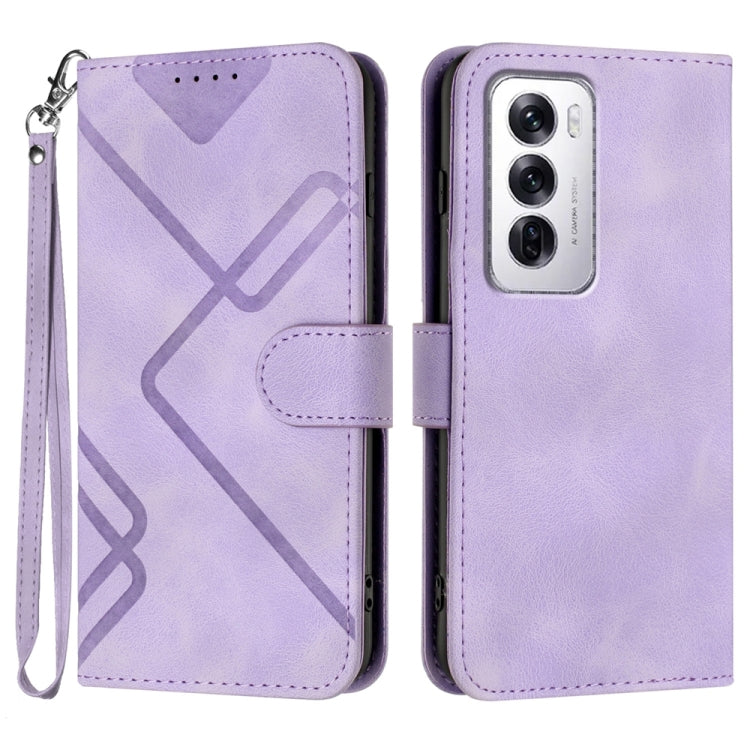 Line Pattern Skin Feel Leather Phone Case, For OPPO A5 Pro 5G, For OPPO Reno13 F 4G / 5G, For OPPO Find X8, For OPPO Reno12 Global