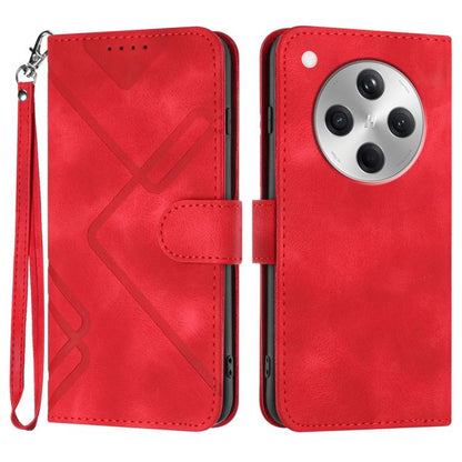 Line Pattern Skin Feel Leather Phone Case, For OPPO A5 Pro 5G, For OPPO Reno13 F 4G / 5G, For OPPO Find X8, For OPPO Reno12 Global